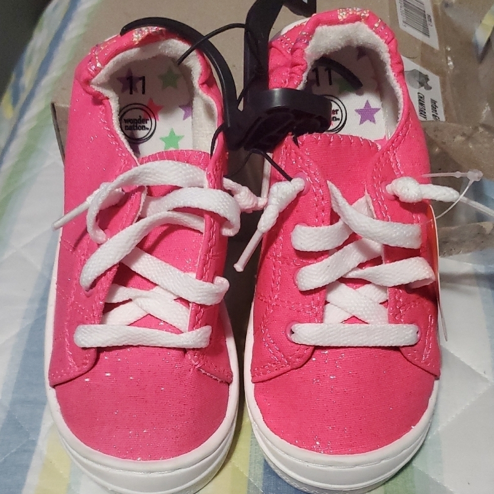 Wonder Nation Pink and Blue Kids Sneakers - Picture 4 of 6
